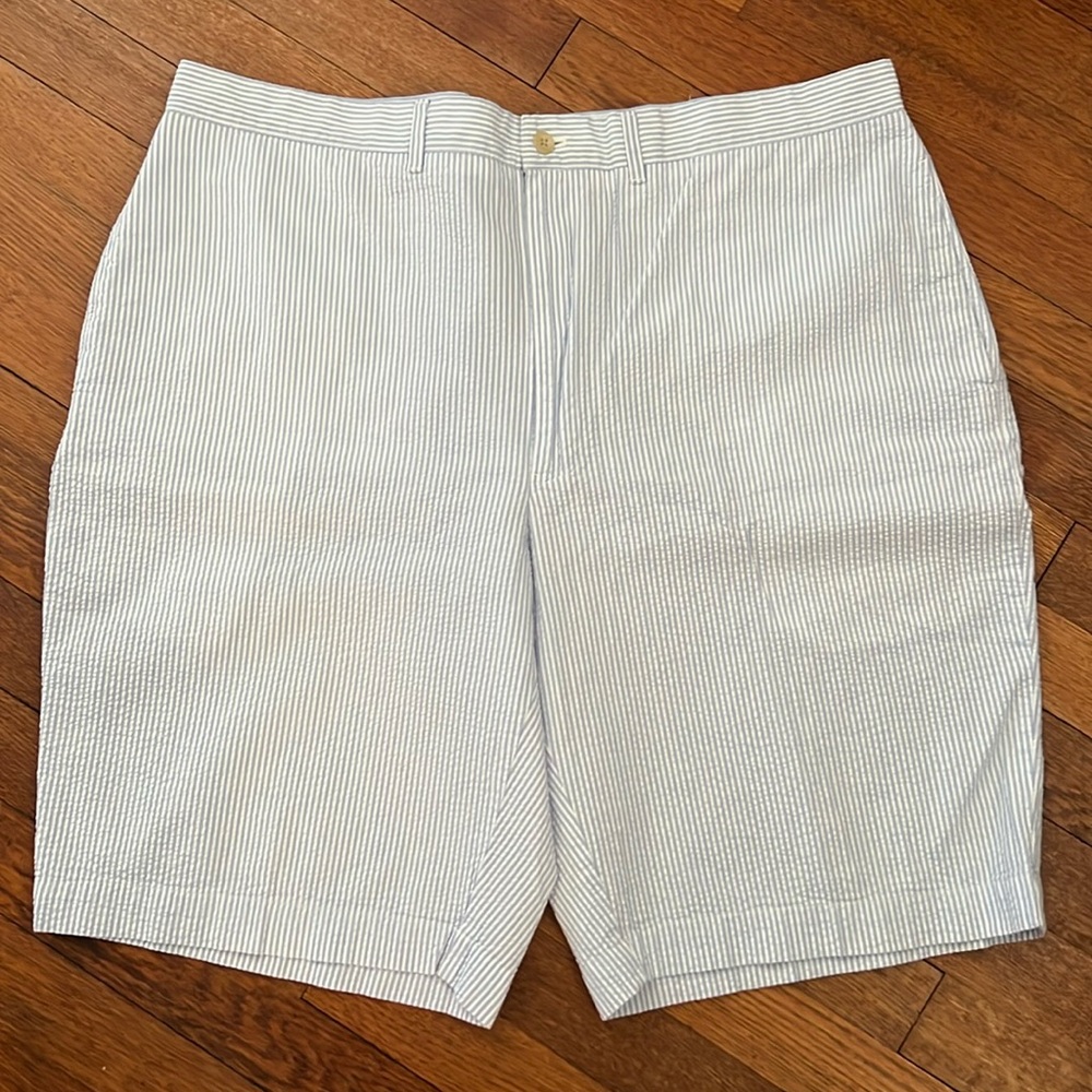 Polo Ralph Lauren Blue and White Seersucker Shorts 40